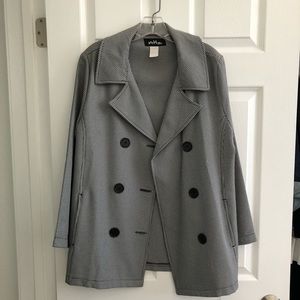 Women’s Black & White Peacoat
